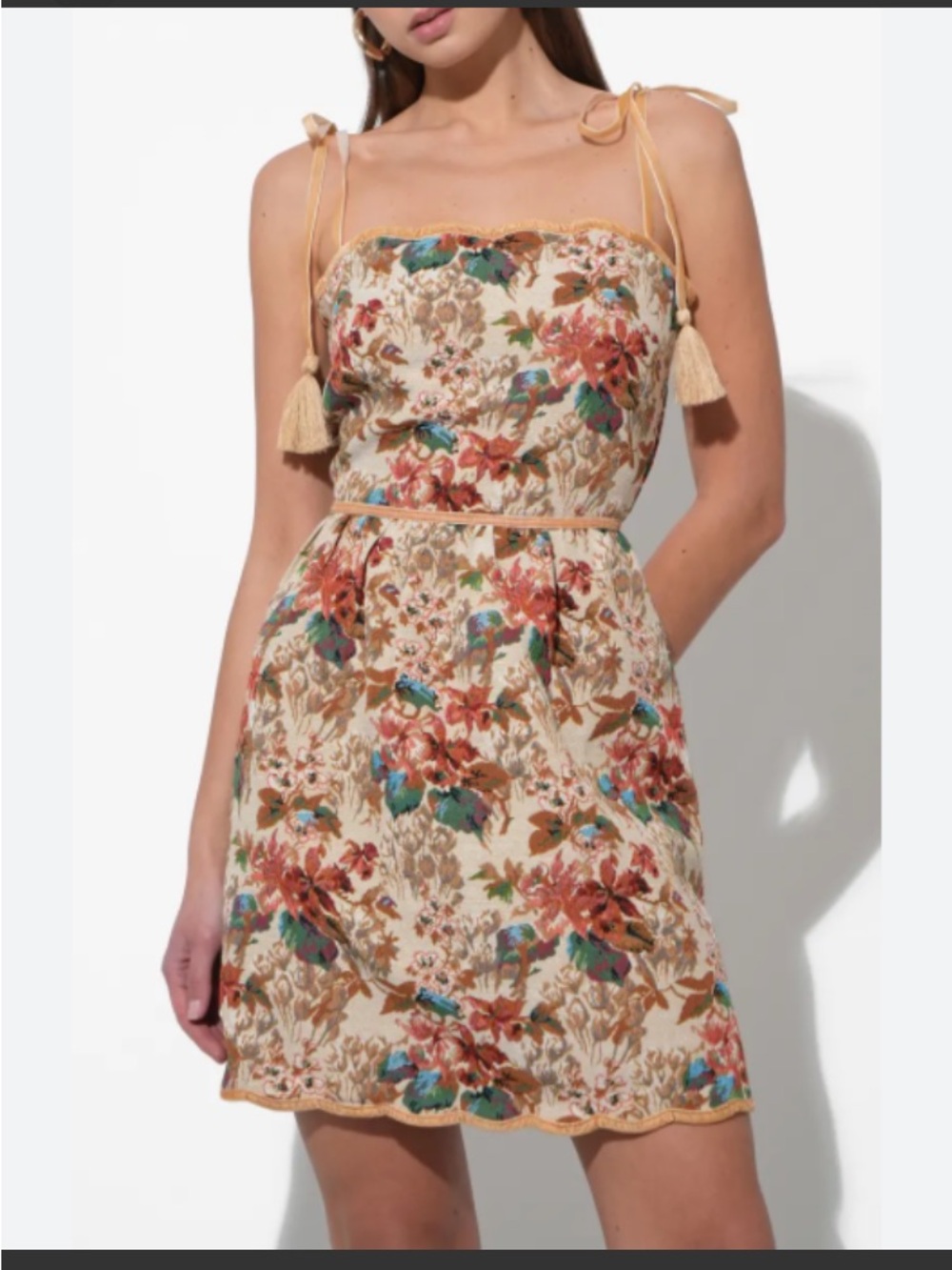 Madelyn Rae NEW Cindy floral tapestry velvet dress XS cottage regency STUNNING